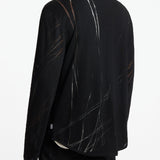 Long Sleeve Shirt with Burnout Lines