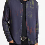 Long Sleeve Rodney Sport Shirt with Abstract Shadow Print