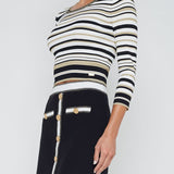 Yukio Striped Crop Crew