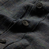 Slim Jacket with Band Collar with Raw Edges