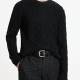 Long Sleeve Mixed Cable Crew
