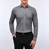 Circle Pattern Medium Grey Modern 4Flex Stretch Knit Shirt