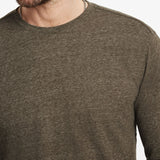 Long Sleeve Crew in Plaited Melange Jersey
