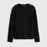 Long Sleeve Mixed Cable Crew