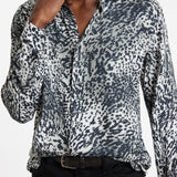 Long Sleeve Rodney Sport Shirt with Abstract Animal Print