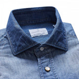 Navy Solid Lightweight Denim Lino Shirt