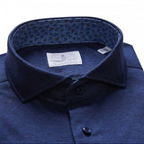 Navy Solid Long Sleeve Stretch Jersey