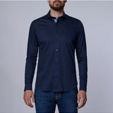 Navy Solid Long Sleeve Stretch Jersey