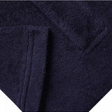 Navy Solid Terry Polo With Linen Contrasts