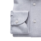 Brushed Flannel Twill Casual Sartorial Shirt