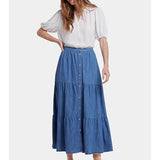 Tiered Maxi Skirt with Elastic