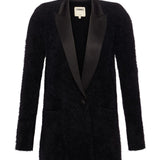 Baileigh Satin Lapel Knit Blazer