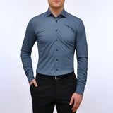 Dark Blue Micro Pattern Modern 4Flex Stretch Knit Shirt