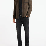 Izzy Leather Shirt Jacket with Snaps