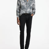 Long Sleeve Rodney Sport Shirt with Abstract Animal Print