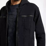 The Knit-Stretch Hooded Jean Jacket