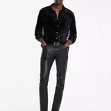 THE ROCKER - SKINNY FIT STRETCH LEATHER JEAN WITH