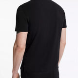 Short Sleeve Slub Cotton Polo with Peace Sign Embroidery