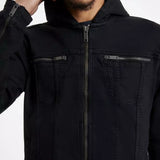 The Knit-Stretch Hooded Jean Jacket