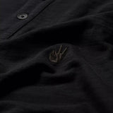 Short Sleeve Slub Cotton Polo with Peace Sign Embroidery