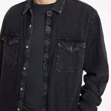 Arvon Long Sleeves Knit Western Shirt in Vintage Wash Slub