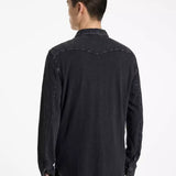 Arvon Long Sleeves Knit Western Shirt in Vintage Wash Slub