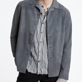 Simo Shirt- Camp Shirt Button Closure Raw Hem