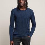 Crew Neck Reverse Print Long Sleeve Sweater