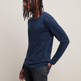 Crew Neck Reverse Print Long Sleeve Sweater