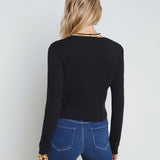 Benny Long Sleeves Crop Crew Neck Top
