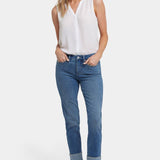 Sheri Slim Striped Ankle Denim Cuff