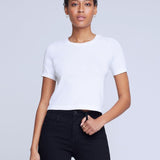 Dona Short Sleeves Crop Crew Neck Tee