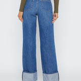 Miley High Rise Wide Leg Cuffed Jeans