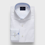 Natural Stretch Yoga Twill Premium Luxury Dress Shirt With C - White