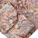 Grey Red Paisley Modern 4Flex Stretch Knit Shirt