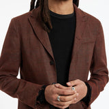 Slim Fit Lapel Jacket with Raw Edges