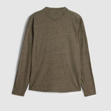 Long Sleeve Crew in Plaited Melange Jersey