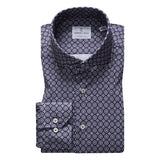 Circle Pattern Medium Grey Modern 4Flex Stretch Knit Shirt