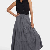 Tiered Maxi Skirt with Elastic