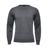 Light Gauge Grey V-Neck Sweater