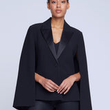 Christina Satin Lapel Cape