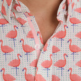 Polka Flamingo Short Sleeves Shirt