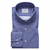 White & Dark Blue Micro Pattern Modern 4Flex Stretch Knit Shirt