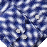 White & Dark Blue Micro Pattern Modern 4Flex Stretch Knit Shirt