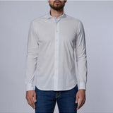 White Solid Long Sleeve Stretch Jersey