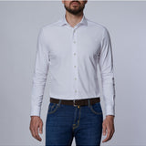 White Solid Modern 4Flex Stretch Knit Shirt