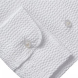 White Solid Summer Textured Crinkle Hybrid Shirt
