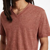 Wooster Regular Fit Short Sleeves V Neck with Melange