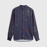 Long Sleeve Rodney Sport Shirt with Abstract Shadow Print