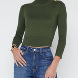 Kamdyn Cropped Mock Neck Sweater